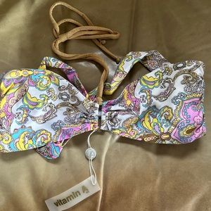 NWT Vitamin A bandeau bikini top 8/M